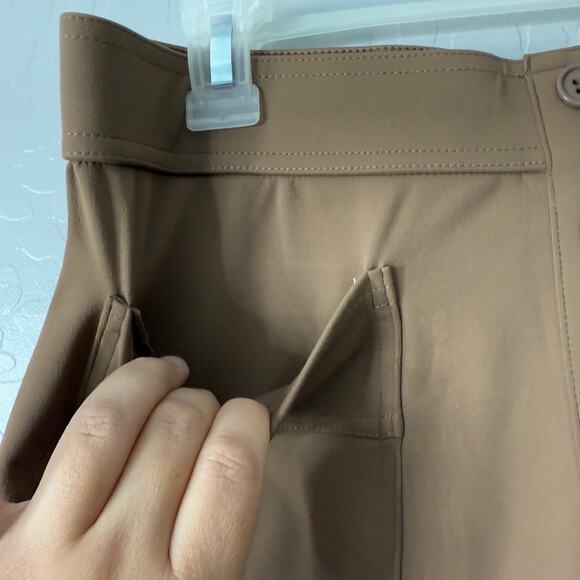 HALARA High Waisted Brown Wide Leg Women's Pants Tall Pull On, L - Picture 3 of 4